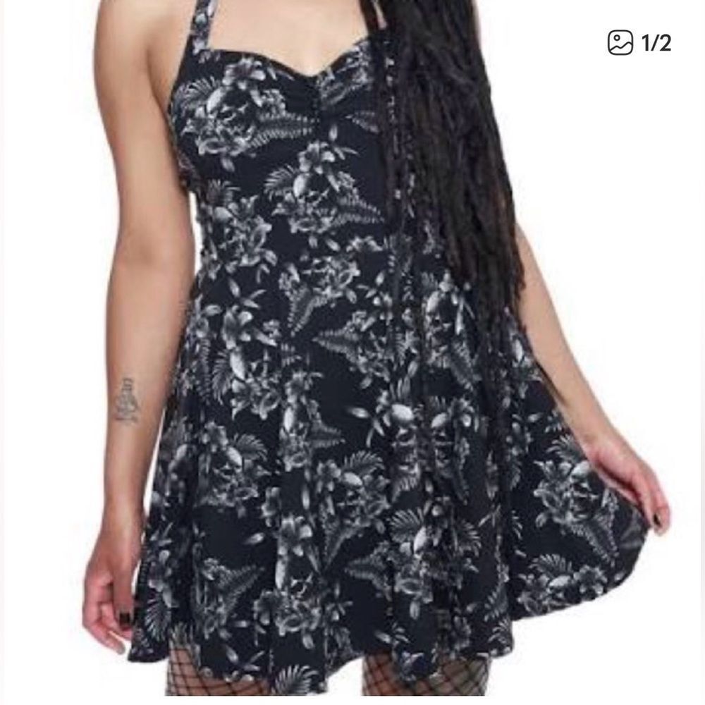 Killstar women’s 4xl aloha from hell skater dress Whimsigoth goth skulls floral